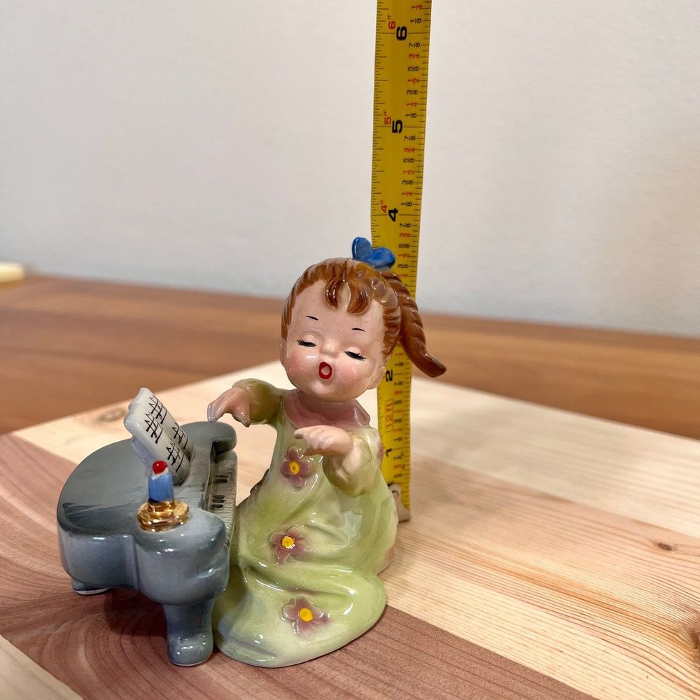 1960s Vintage Josef Originals HAPPINESS SERIES Piano Girl, Ceramic Figurine - Picture 7 of 7